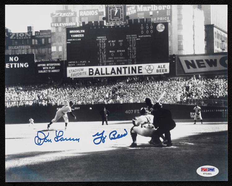 Yogi Berra & Don Larsen Signed 8x10 Photo (PSA/DNA)