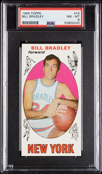 1969 Topps Bill Bradley RC No. 43 PSA 8