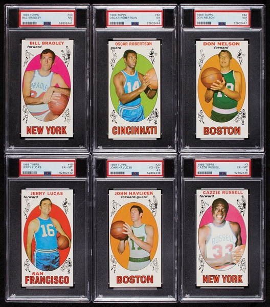 1969 Topps PSA-Graded HOFers Group with Robertson, Havlicek (6)