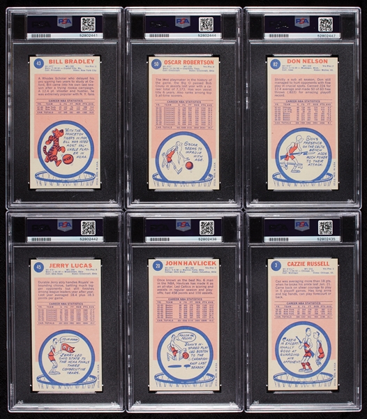 1969 Topps PSA-Graded HOFers Group with Robertson, Havlicek (6)