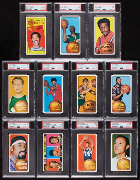 1970 Topps PSA-Graded HOFer Group with Chamberlain (11)