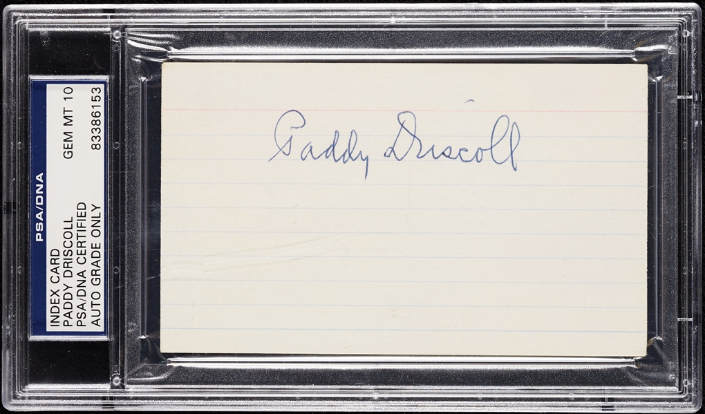 Paddy Driscoll Signed 3x5 Index Card (Graded PSA/DNA 10)