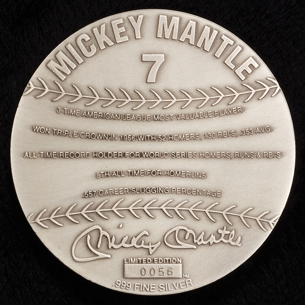 Mickey Mantle 4 oz. Silver Mint-Coin from The Highland Mint (56/750)