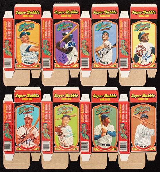 Complete 1985 Donruss Sluggers HOF Bubble Boxes with All Possible Signed - Mantle, Williams, Aaron (PSA/DNA)