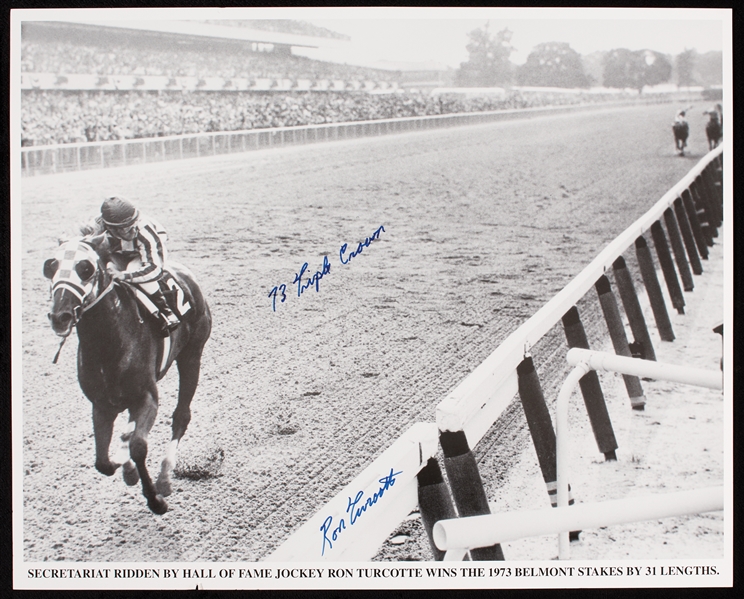 Ron Turcotte Signed Triple Crown 16x20 Photo