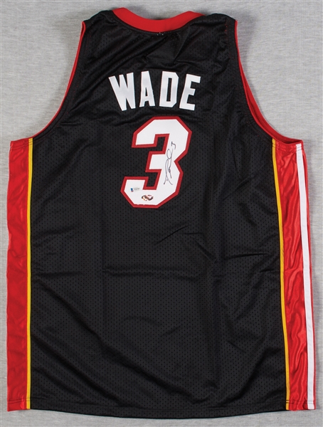 Dwyane Wade Signed Heat Black & Red Jerseys Pair (BAS) (2)