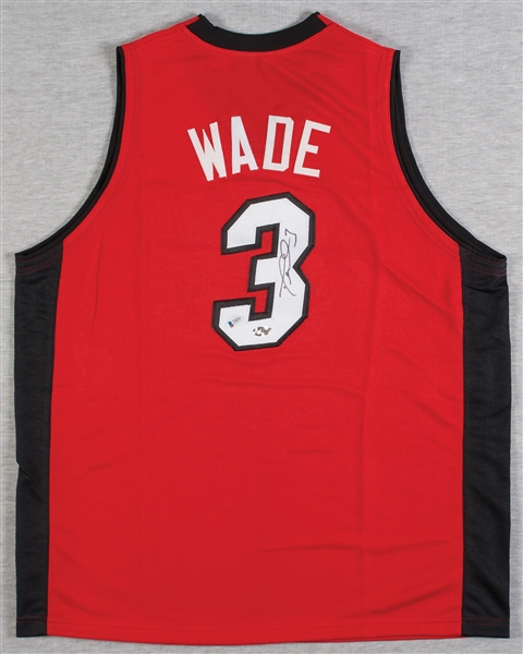 Dwyane Wade Signed Heat Black & Red Jerseys Pair (BAS) (2)