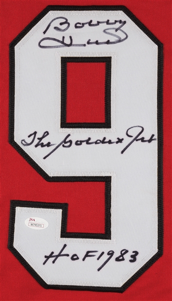 Bobby Hull Signed Blackhawks Red Jersey The Golden Jet HOF 83 (JSA)