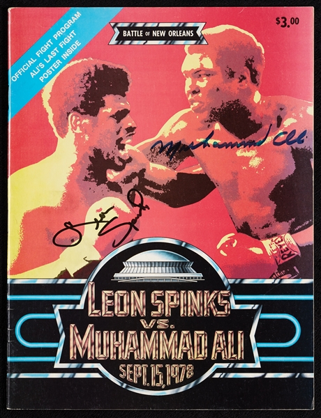 Muhammad Ali & Leon Spinks Signed Battle of New Orleans Program (1978) (JSA)