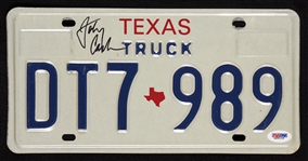 Johnny Cash Signed Texas License Plate (PSA/DNA)