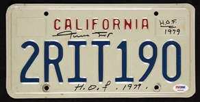 Willie Mays Signed California License Plate "HOF 1979" (PSA/DNA)