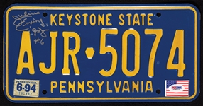 Julius Erving Signed Pennsylvania License Plate (PSA/DNA)