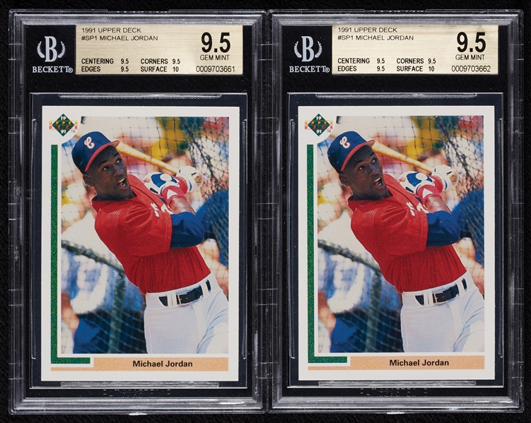 1991 Upper Deck Michael Jordan No. SP1 BGS 9.5 Pair (2)