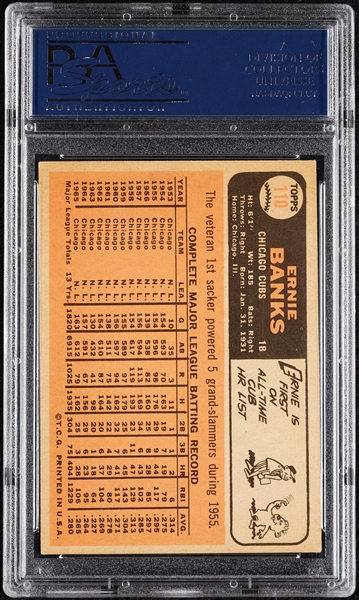 Ernie Banks Signed 1966 Topps No. 110 (PSA/DNA)