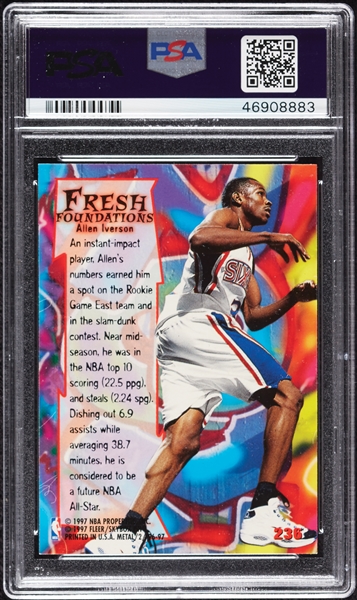 1996 Fleer Metal Allen Iverson Precious Metals No. 236 PSA 8