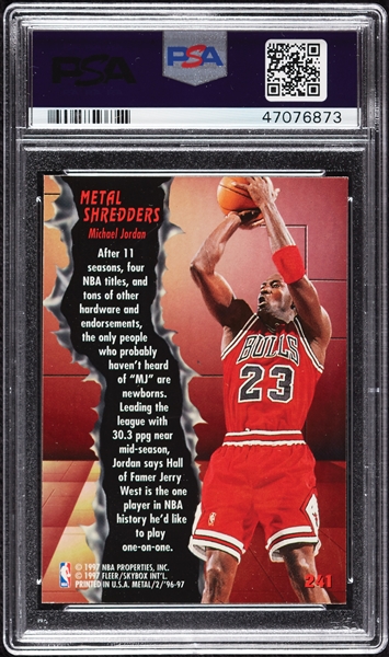 1996 Fleer Metal Michael Jordan No. 241 PSA 10