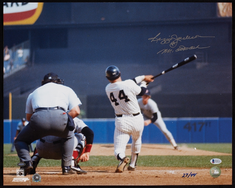 Reggie Jackson Signed 16x20 Photo Mr. October (27/44) (BAS)