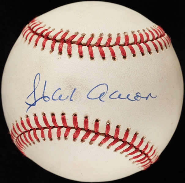 Hank Aaron Single-Signed ONL Baseball (BAS)