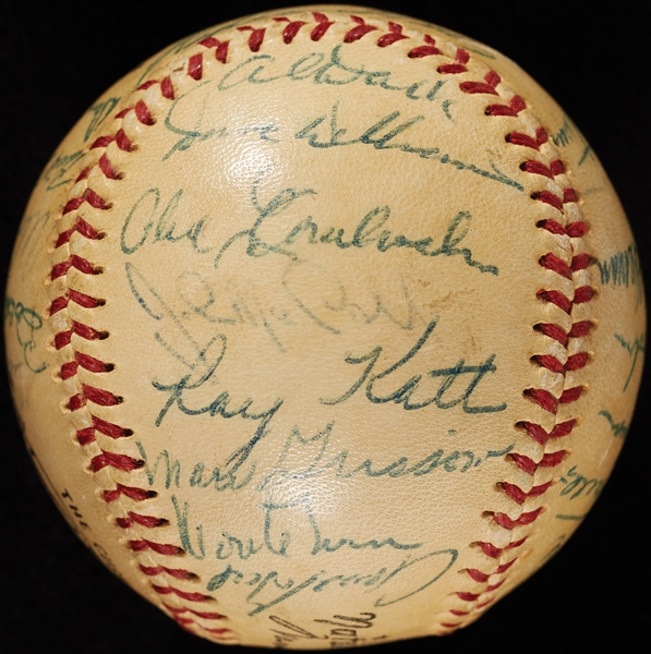 1954 New York Giants World Champs Team-Signed ONL Baseball with Willie Mays (PSA/DNA)