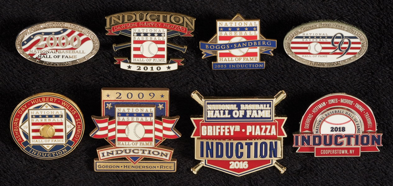 1995-2019 Baseball HOF Induction Press Pins High-Grade Collection (18)