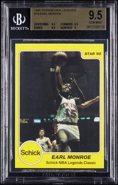 1985 Star Schick Legends Earl Monroe No. 19 BGS 9.5