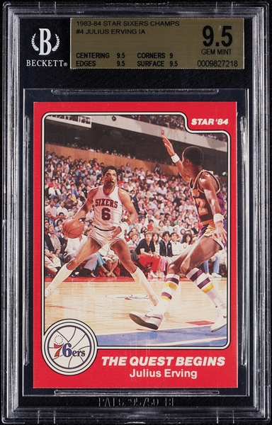 1983-84 Star Sixers Champs Julius Erving No. 4 BGS 9.5