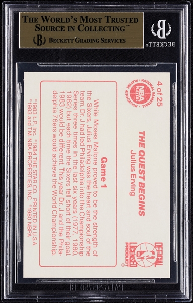 1983-84 Star Sixers Champs Julius Erving No. 4 BGS 9.5