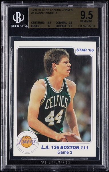 1985-86 Star Lakers Champs Danny Ainge No. 4 BGS 9.5