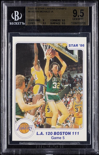 1985-86 Star Lakers Champs Kevin McHale No. 6 BGS 9.5