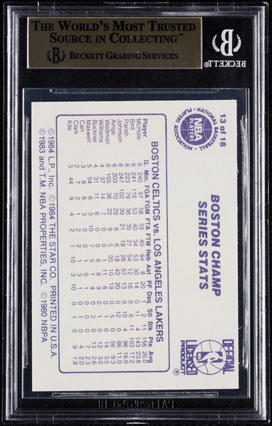 1985-86 Star Lakers Champs K.C. Jones No. 13 BGS 9.5