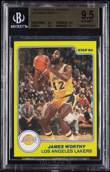 1983-84 Star All-Rookies James Worthy No. 10 BGS 9.5