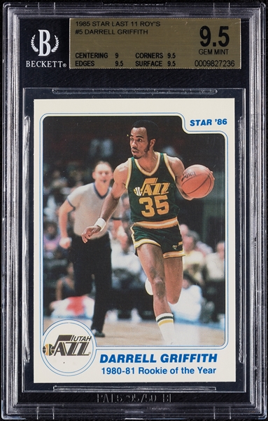 1985 Star Last 11 ROY's Darrell Griffith No. 5 BGS 9.5