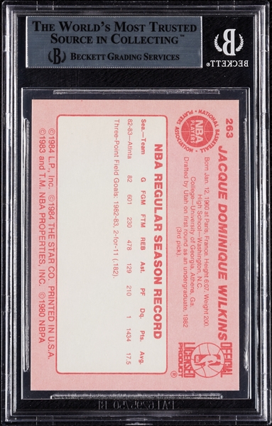 1983-84 Star Dominique Wilkins RC No. 263 BGS 9