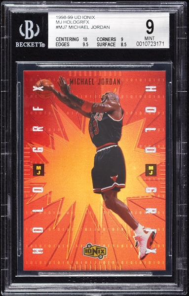 1998-99 UD Ionix Michael Jordan MJ HoloGrFX No. 7 BGS 9