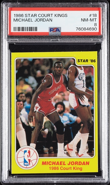 1986 Star Court Kings Complete Set (33) with Michael Jordan PSA 8