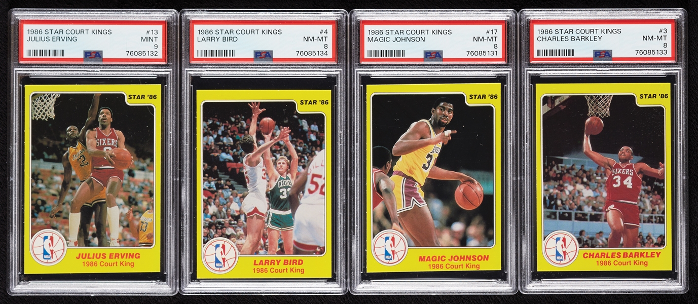 1986 Star Court Kings Complete Set (33) with Michael Jordan PSA 8