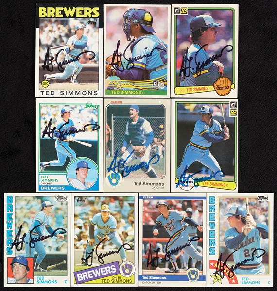 Ted Simmons Signed Trading Card Group (20)