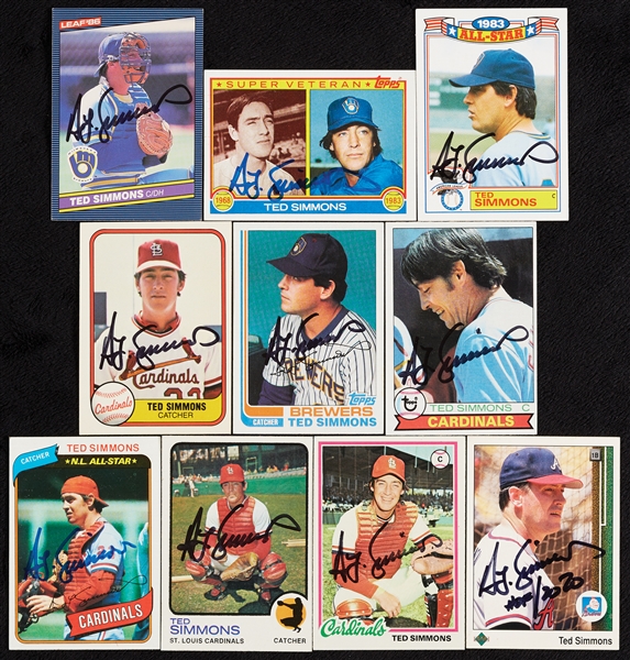 Ted Simmons Signed Trading Card Group (20)