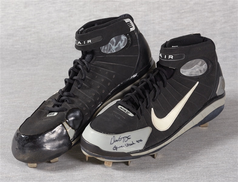 Matt Garza 2008 Game-Used & Signed Nike Cleats Pair (2) Inscribed Game Used '08