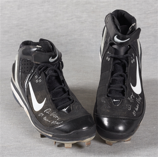 Dan Uggla 2007 Game-Used & Signed Nike Cleats Pair (2) Inscribed 07 Game-Used