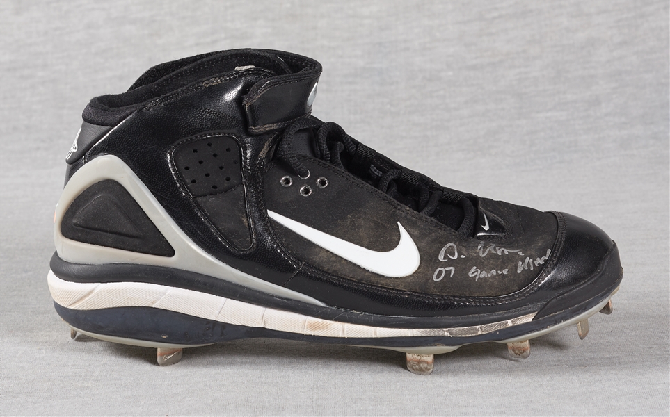 Dan Uggla 2007 Game-Used & Signed Nike Cleats Pair (2) Inscribed 07 Game-Used