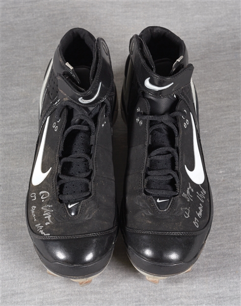 Dan Uggla 2007 Game-Used & Signed Nike Cleats Pair (2) Inscribed 07 Game-Used