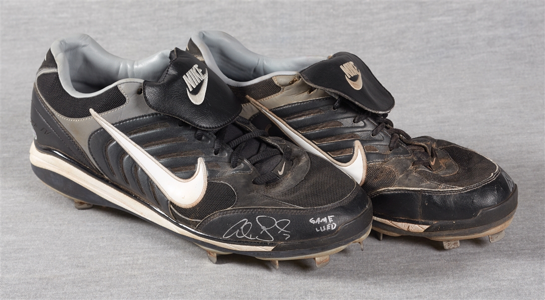 Alex Gordon Game-Used & Signed Nike Cleats Pair (2) Inscribed Game-Used