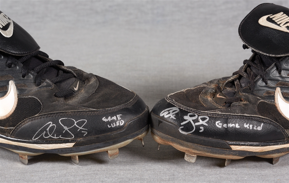 Alex Gordon Game-Used & Signed Nike Cleats Pair (2) Inscribed Game-Used