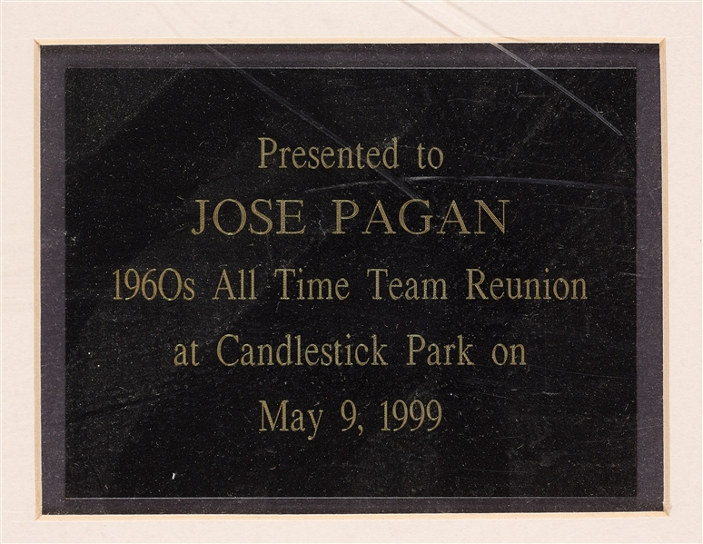 Jose Pagan Personally Owned 1960s All-Time Team Reunion Framed Display