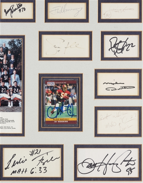 1985 Chicago Bears Super Bowl XX Champs Cut Signature Display with Ticket (BAS)