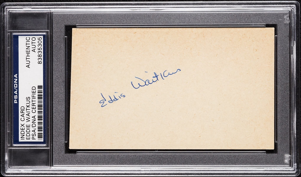 Eddie Waitkus Signed 3x5 Index Card (PSA/DNA)