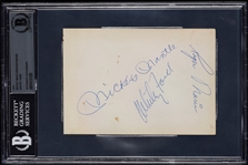 Mickey Mantle, Roger Maris & Whitey Ford Signed Album Page (BAS)