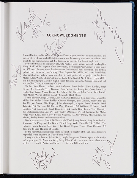 Multi-Signed 100 Years of Notre Dame Football Book Signed by 158 (BAS)