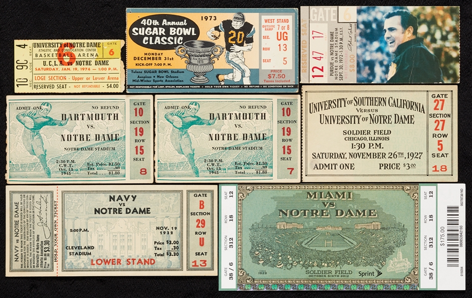 1927-2015 Notre Dame Football Full Tickets and Stubs (333)